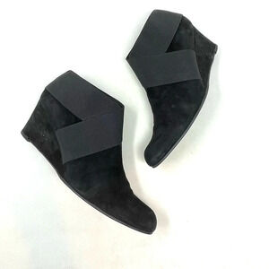 Stuart Weitzman Coban Suede‎ Wedge Booties Black Size US 9.5